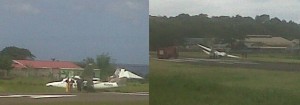 Plane accident at Canefield Airport