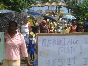 Salybia Primary School holds literacy march