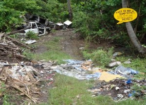 PHOTO OF THE DAY: A garbage dump next to Waitukubuli Nature Trail?