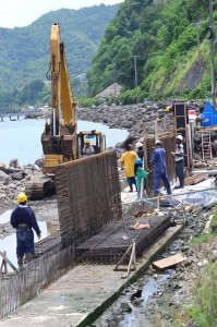 Pointe Michel Sea Wall Project behind schedule; Blackmoore confident it will be completed on time