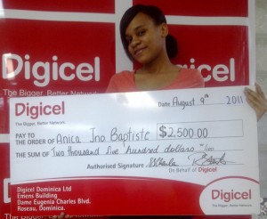 Anica Jno-Baptiste winner of Digicel’s Amazing Race