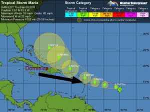 Maria continues speeding westwards; tropical storm watches issued for Leeward Islands