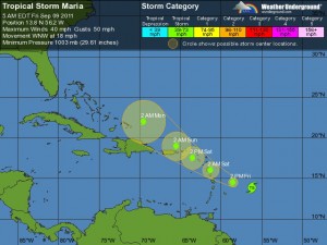 Tropical Storm Maria weakens but remains a threat
