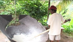 PHOTO OF THE DAY: Making cassava flour also known as ‘farine’