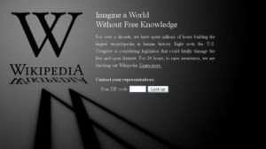 Wikipedia goes dark for 24 hours