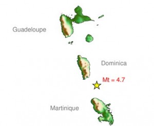 Earthquake south of Dominica