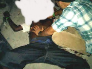 Attempts at CPR on the victim moments after he was shot last year