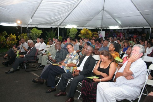Section of audience at opening of Nature Island Literary Festival 2012 