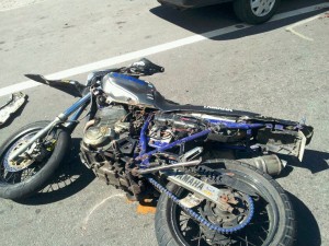 Motorcyclist seriously injured in accident