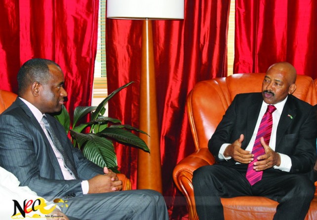 Prime Minister Roosevelt Skerrit and the new ambassador