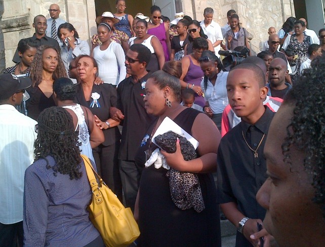 Mourners at the funeral