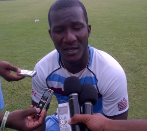 Sammy being interviewed by the media on Tuesday