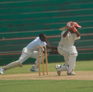 Leic Charles of Dominica (at the wicket) played a key role in four straight victories over Grenada. Photo by Robertson Joseph