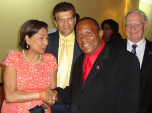  Jno Jules (right) with  T&T PM Kamala Kamla Persad-Bissessar, T&T Min. of Local Government Chandresh Sharmaand and Carl Wright General secretary of CLGFA
