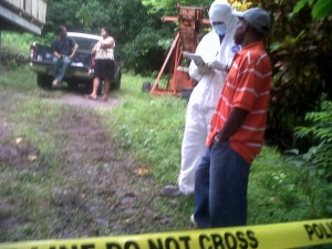 Investigators at the scene of the incident