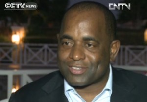 PM Skerrit during the interview with Chinese TV network CCTV