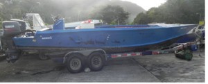 The boat seized in the operation