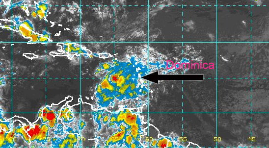 Position of Chantal on Tuesday evening