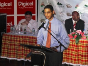 Piper addressing the media launch of WCMF 2013 on Monday evening