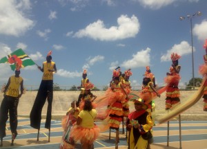 Dominican stilt walkers at Barbados Crop Over