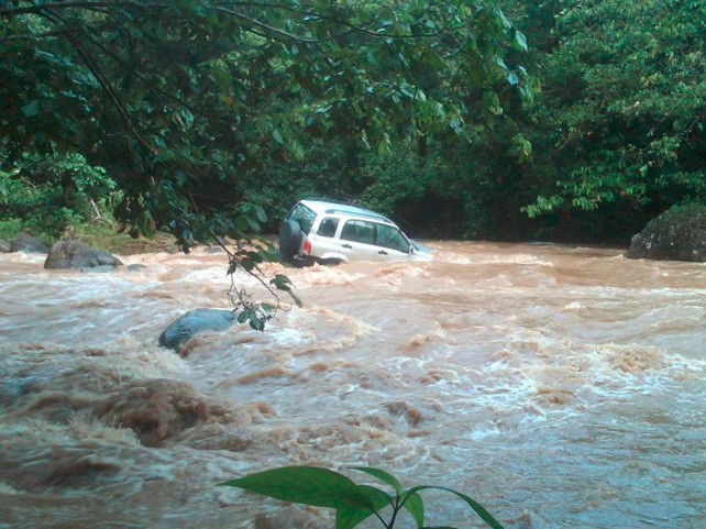 The vehicle after it was swept away