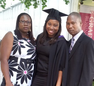 Pascal and parents at the graduation in London last week