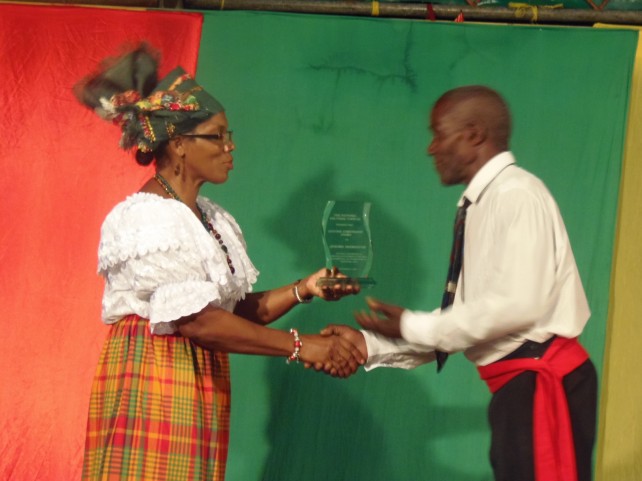 Jerome Sabaroache accepts his lifetime achievement award
