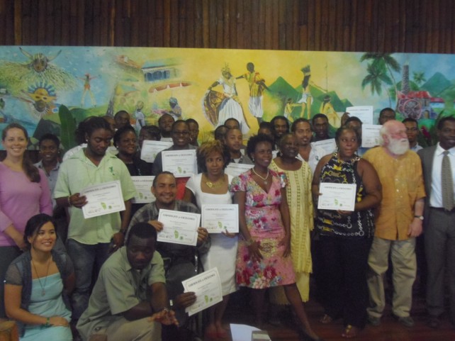 WEL retreat participants proudly display their 'certificates of excellence'