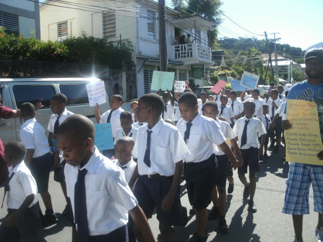 The students during the march 