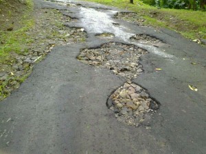 The road which the resident said needs urgent attention 