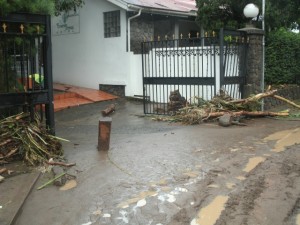 Hotel affected by flooding