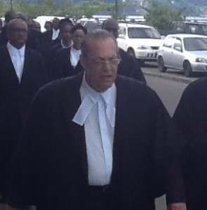 Magistrate Ossie Lewis on the way out