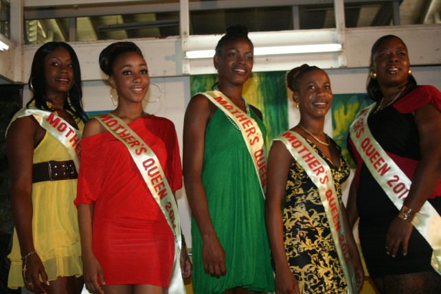 Mothers' Queen contestants (left to right) Vanessa Louisy, Tarickk Joseph, Terrisa Bruno, Jamine Joseph, Ezra George.