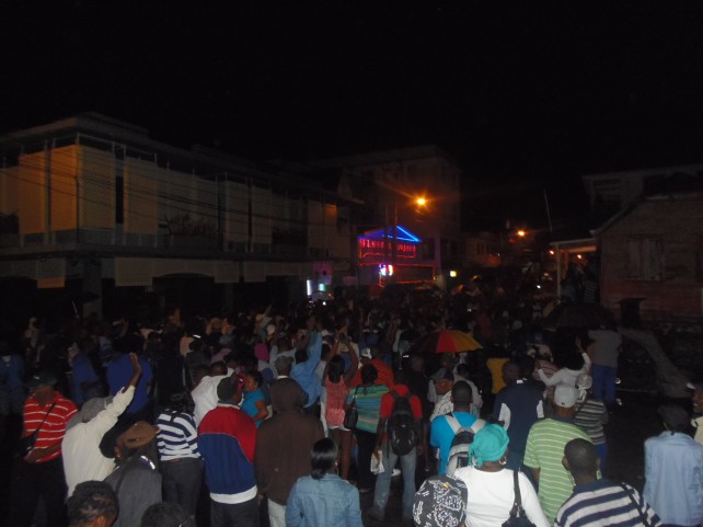 A section of the crowd at the Team Dominica public meeting.