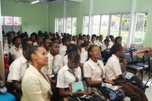Student attending the UWI open house 
