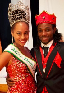Mr Caribbean 2014 poses with Miss Dominica, Leslassa Armour Shillingford