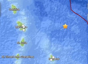 Star indicated the epicenter of the quake
