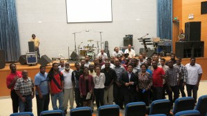 Participants at the AMP sound engineering workshop