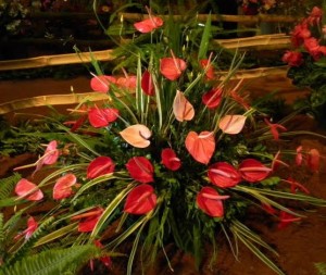 A flower arrangement at the Giraudel/Eggleston Flower Show 