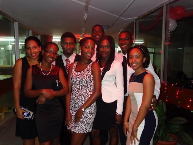 UWI's Law Society executive with St. Marie (first from left) and Luke (second from left)