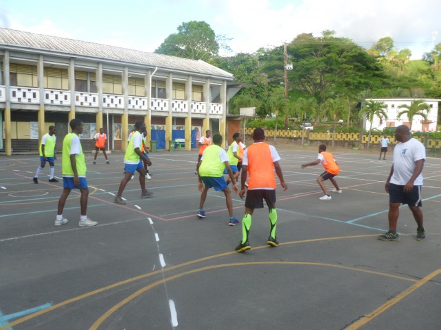 DGS students in a handball demonstration match 