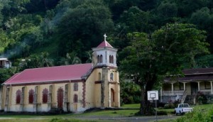 The Catholic church and presbytery in San Sauver