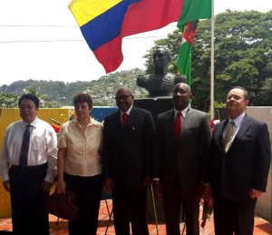 Officials at Saturday's ceremony 