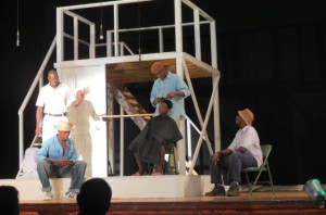 A scene from the play The Ruler on opening night of The 2014 Nature Island Literary Festival