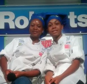 Jeffers (left) and Robinson represented Dominica at the competition 