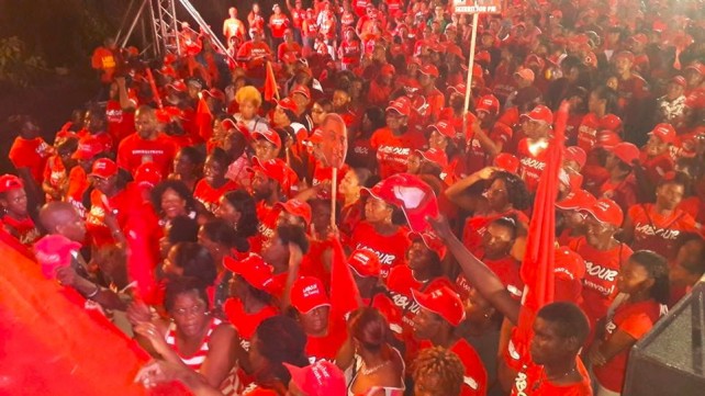 Section of the crowd at the DLP manifesto launch. Photo by DLP