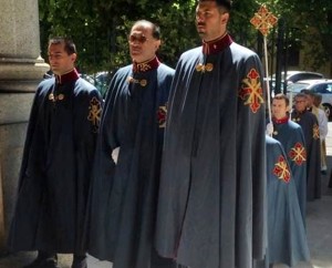 Members of the Sacred Military Constantinian Order of St George in full regalia 
