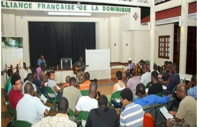 Workshop attendees at Alliance Francaise de la Dominique; Photo Credit: DDA Image Library