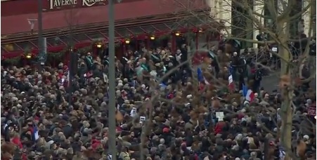 More than one million gather in the streets of Paris