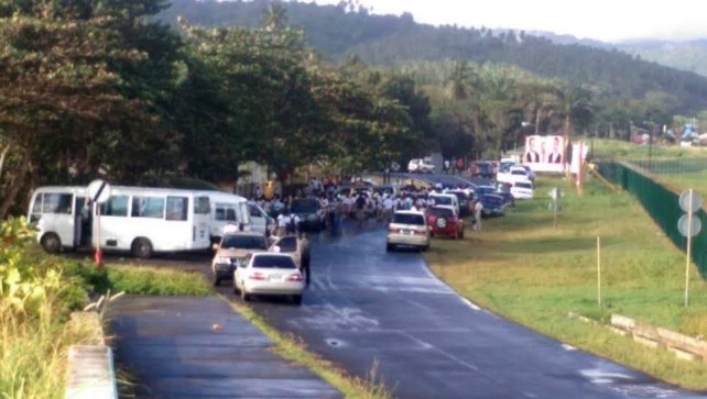 Scene of protest action near the Douglas Charles Airport recently